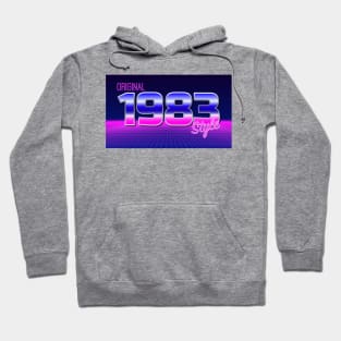 Original 1983 Style - 40th Birthday Gift - 80s Neon Grid Nostalgia Hoodie